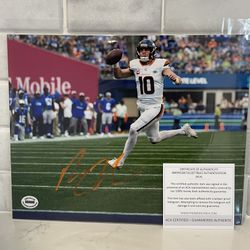 Bo Nix Denver Broncos QB Signed Autographed 8x10 Photo With ACA COA