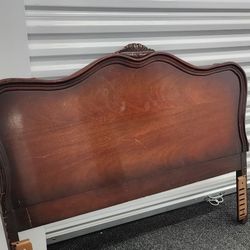 1950s Solid Wood Full Size Headboard 