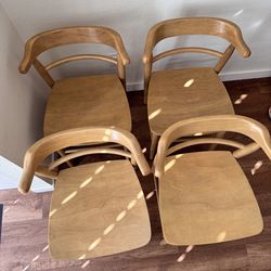 4 Solid Wood Chairs – Good Condition – $100 (Set of 4)