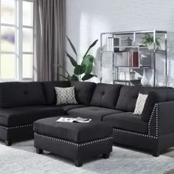 Brand New Black Fabric Sectional Sofa for Sale - $649 OBO* 