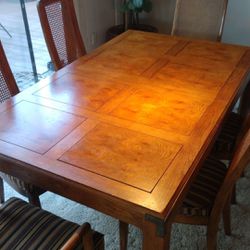 Hennredon oak dining table 