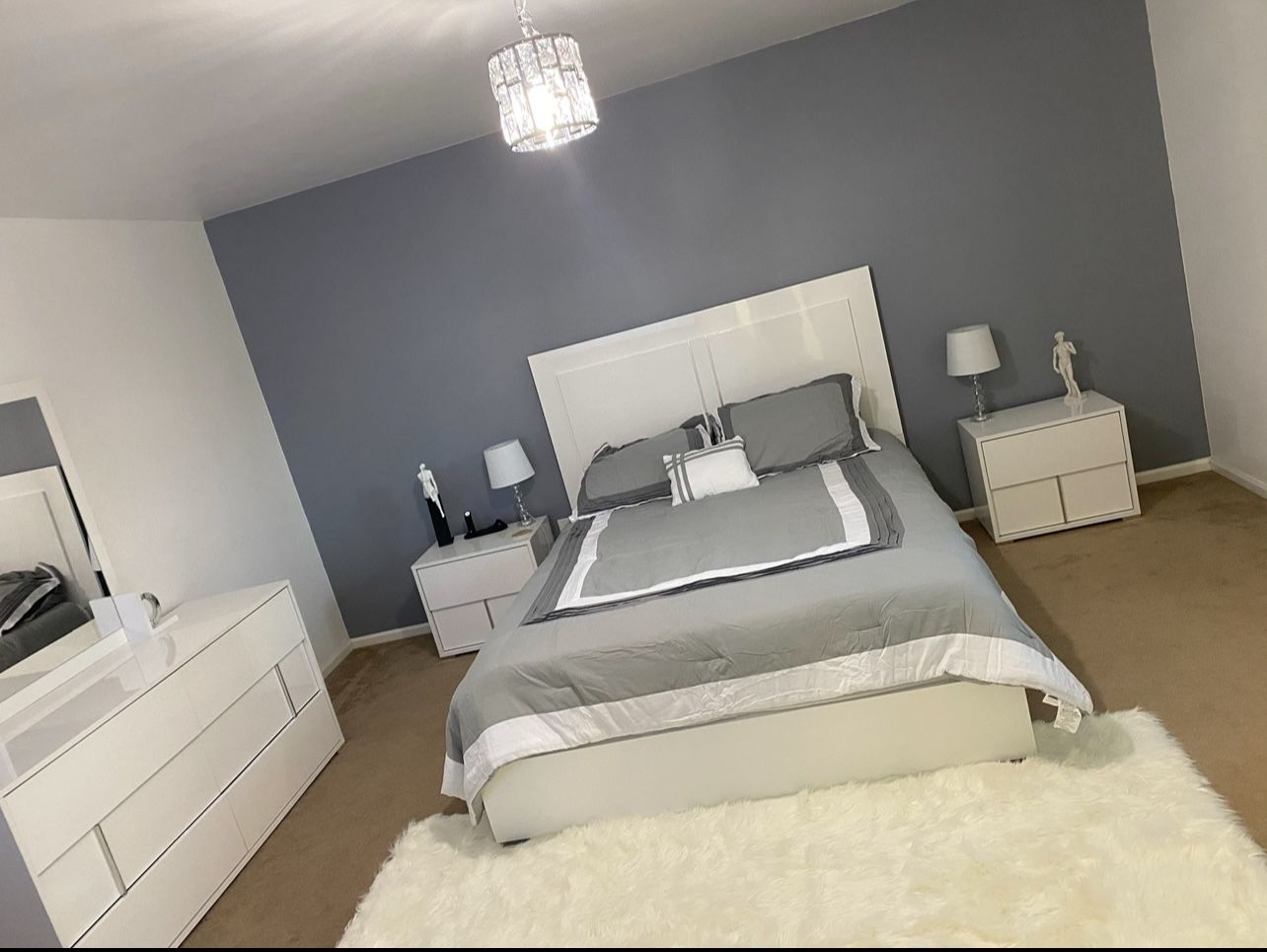 Bedroom Set white gloss (MATTRESS NOT INCLUDED)