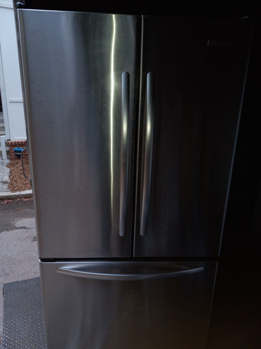 Kitchen-Aid 3-Door Stainless Steel Refrigerator With Ice-Maker. Delivery Or Pick-up Available. Free Water Line.  $120