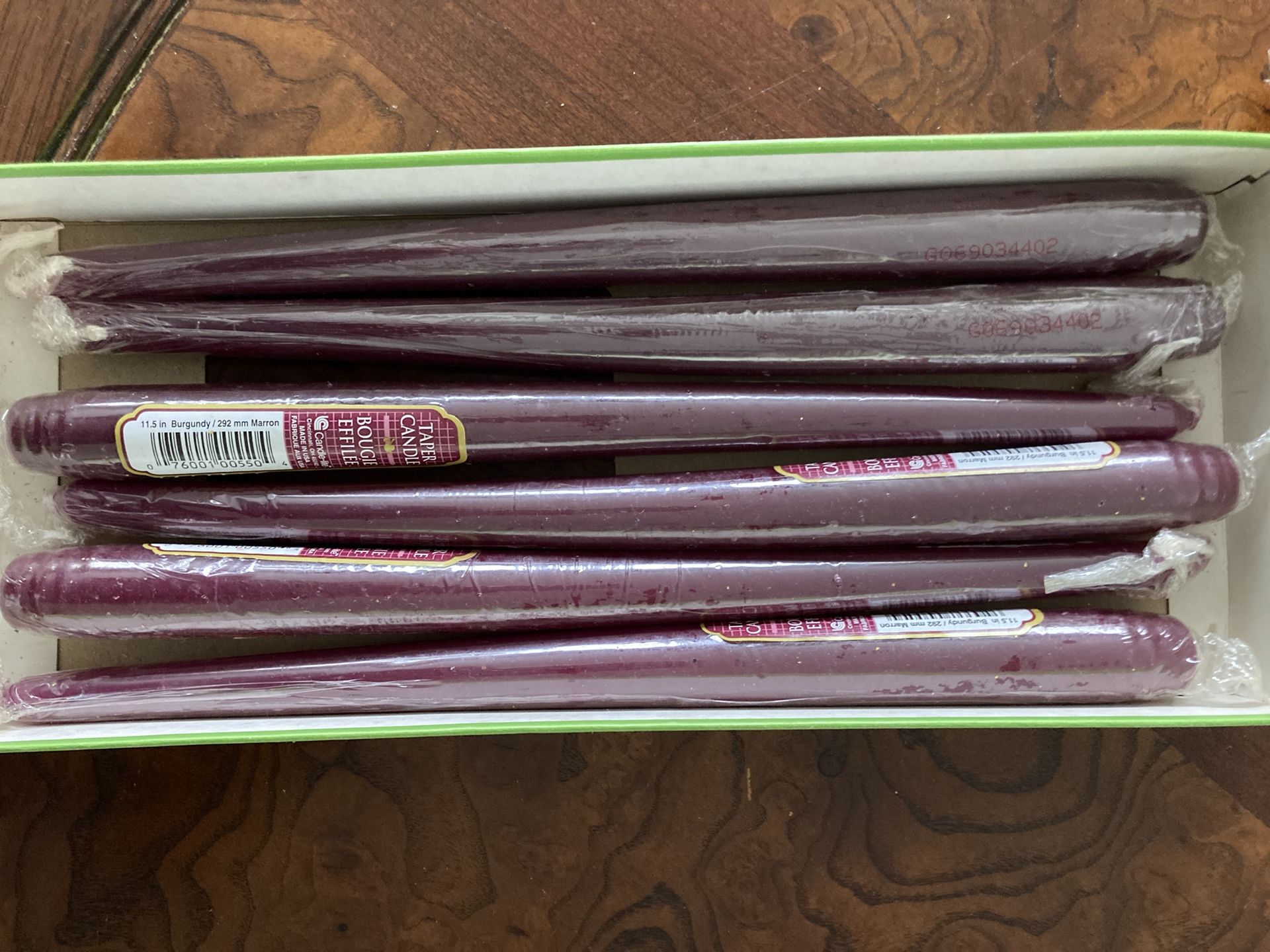 6 - 12” Burgundy Taper Candles