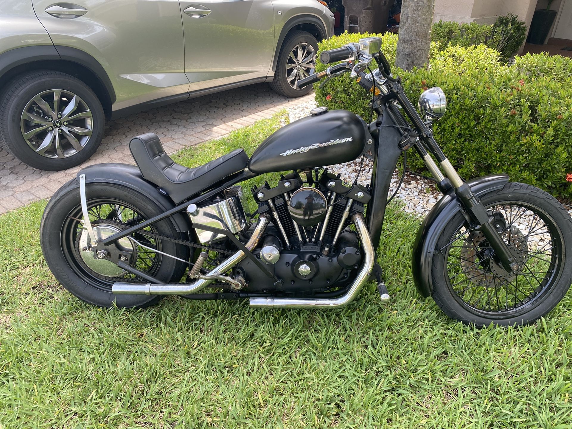 1973 Harley Davidson Ironhead hardtail bobber with jockey shift
