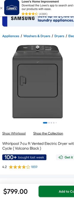 New Whirlpool Electric Dryer