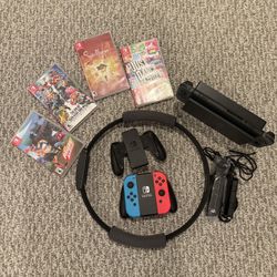 Nintendo switch With 4 Games - Missing AC Power Adapter