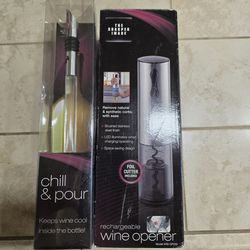 Sharper image wine opener and 2 coolers