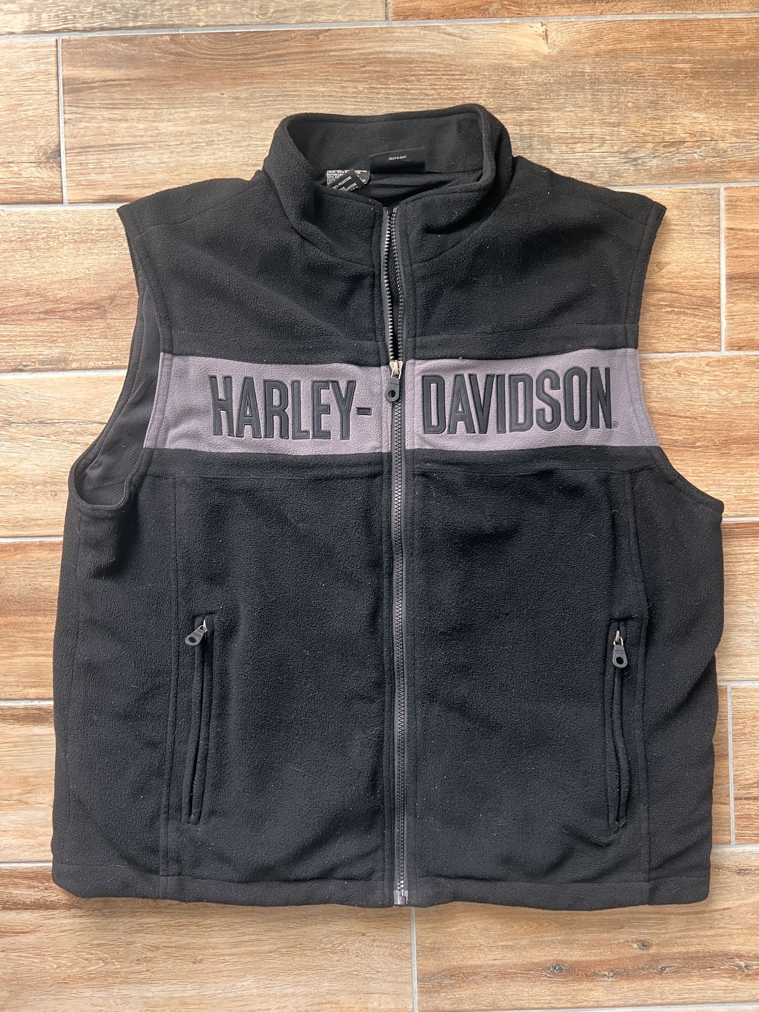 Harley Davidson Black/Gray Fleece Vest