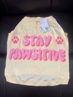 Stay Pawsitive Dog Shirt with Tags