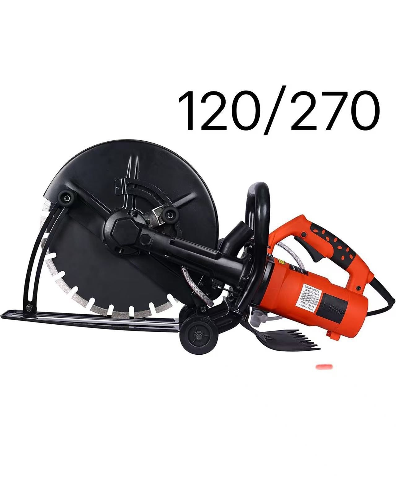 Electric 14-Inch Cut Off Saw, 2,800W, 120V, 5-Inch Max Cutting Depth, Wet/Dry Concrete Cutter with Guide Roller, Water Line Attachment