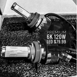 6K LED Headlights 120watt 4sided 5Year Warranty !! $79.99