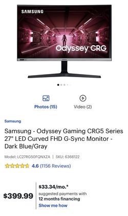Samsung Odyssey 27 Inch Curved Screen Monitor