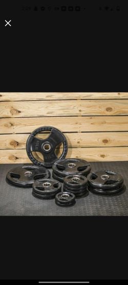 250lb Rubber Coated Olympic Weight Set 