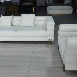 Living Room Set > SOFA & LOVESEAT – White 🤍 Free Delivery 