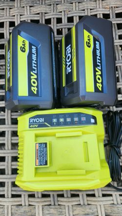 RYOBI
40V Lithium-Ion 6.0 Ah High Capacity Battery and Rapid Charger Starter Kit (2-Batteries)