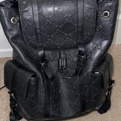 Authentic Black Leather Gucci Backpack Men’s 100% Authentic Have Receipt 