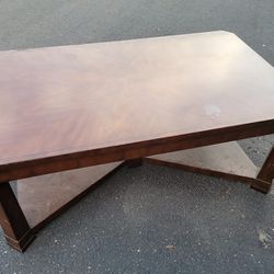 Large Brown Wood Coffee Table


