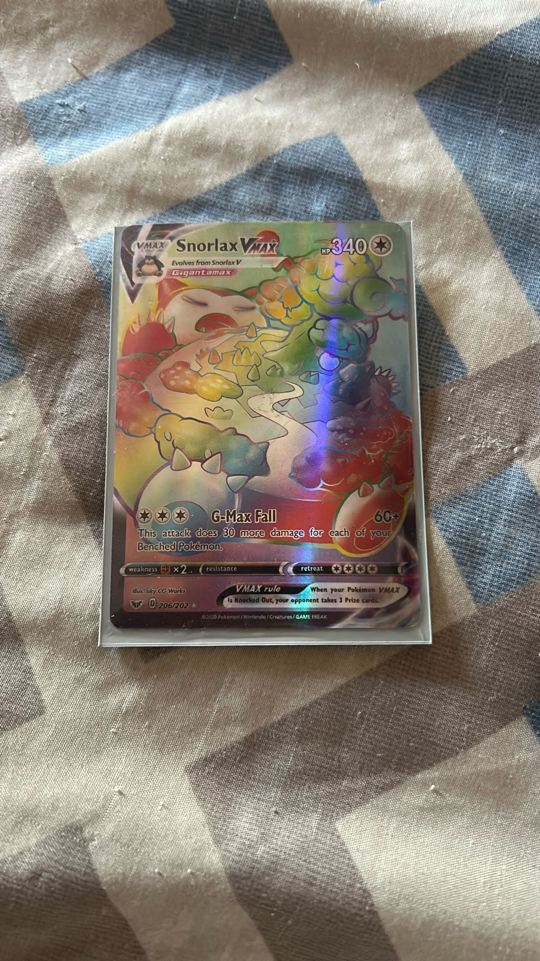 Snorlax VMax 340 Rainbow Pokemon Card