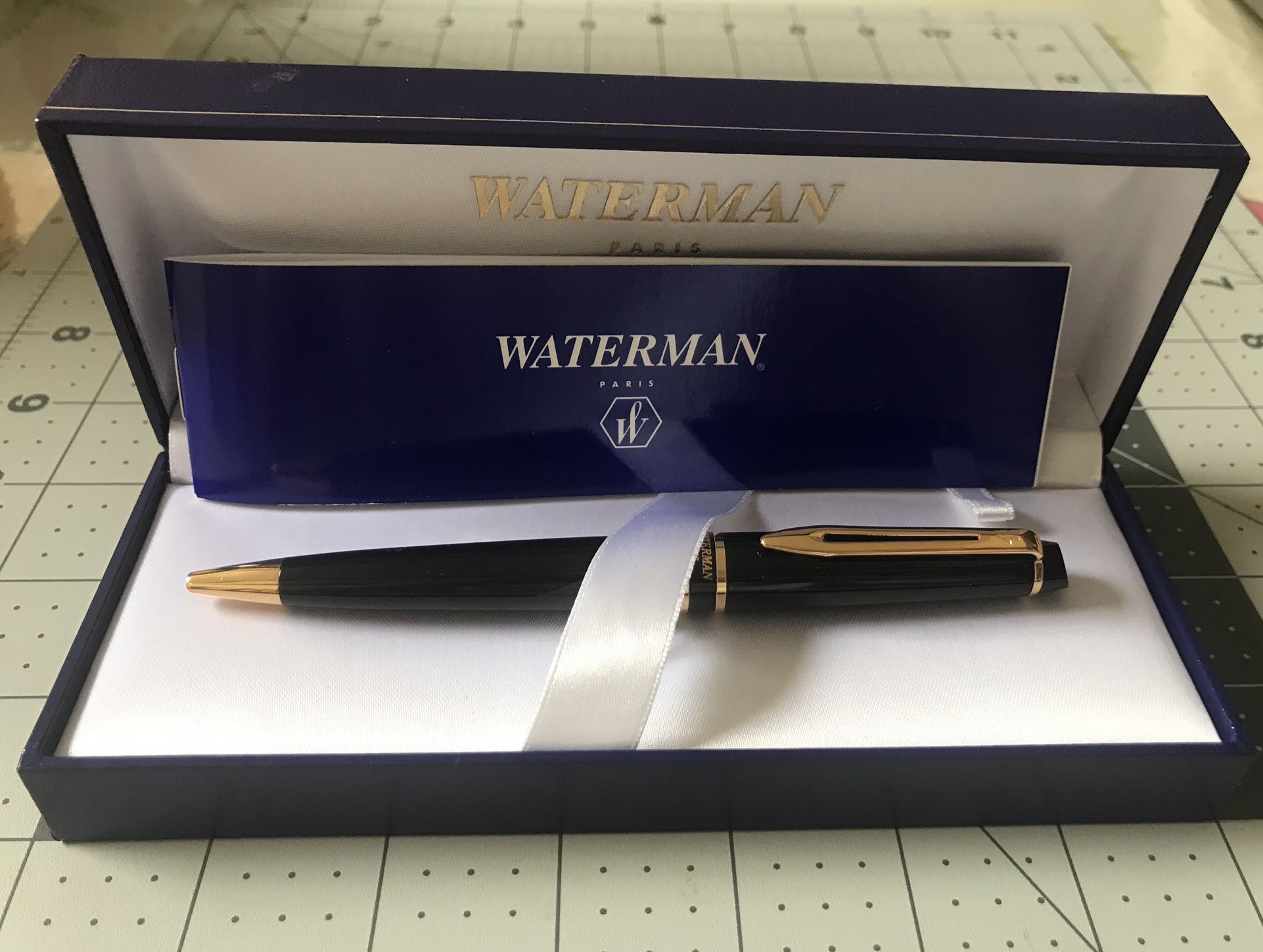 NICE Waterman Expert Black Ballpoint Pen - 23 K Gold Trim, with original case