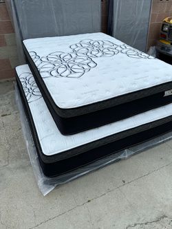 Luxury Elite Queen   pillow top mattress 12”     New mattress in a plastic sealed.   We offer same day delivery