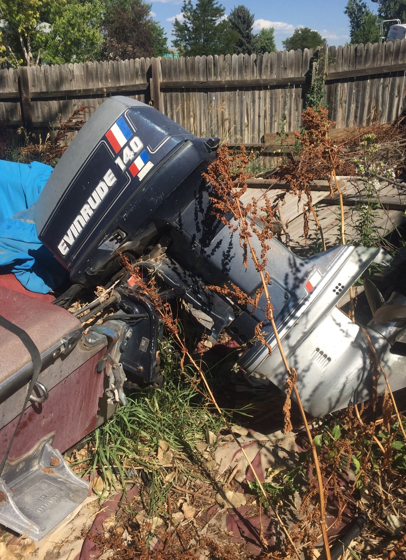 Evinrude 140 Motor Boat on trailer