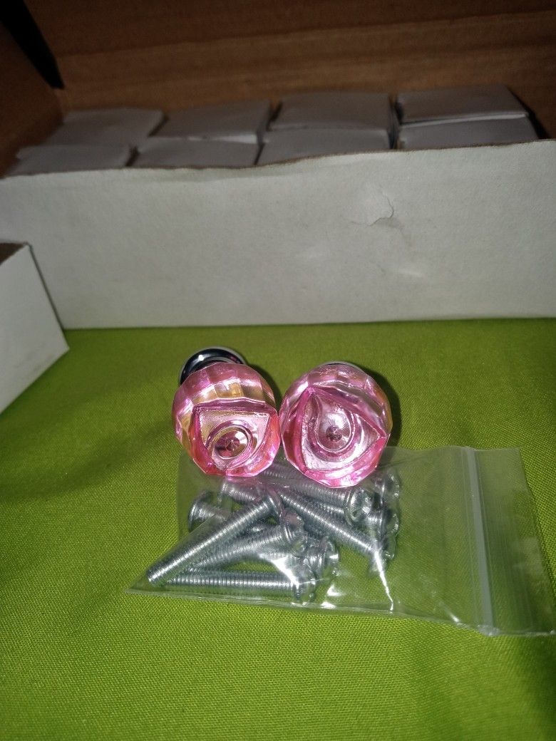 Pink Rose Dresser Knobs