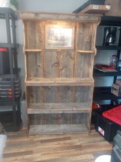 Rustic Lighted Barn wood Shelf
