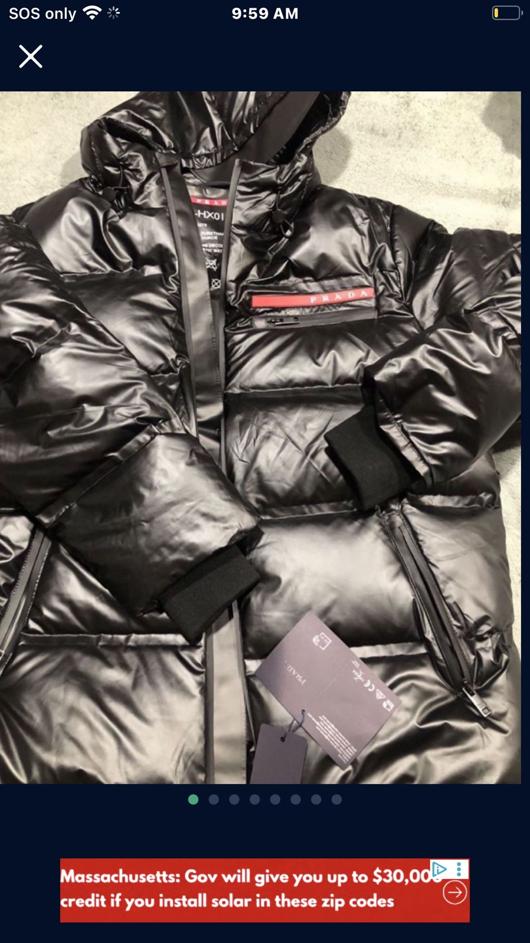Black Bubble Jacket.  S,m,l,xl