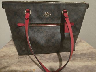 Coach Signature Tote – Brown & Red – $35