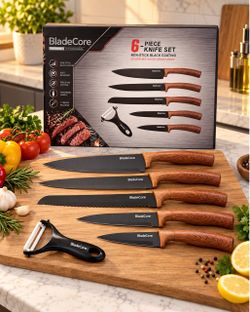 BladeCore 6-Piece Knife Set with Y-Peeler