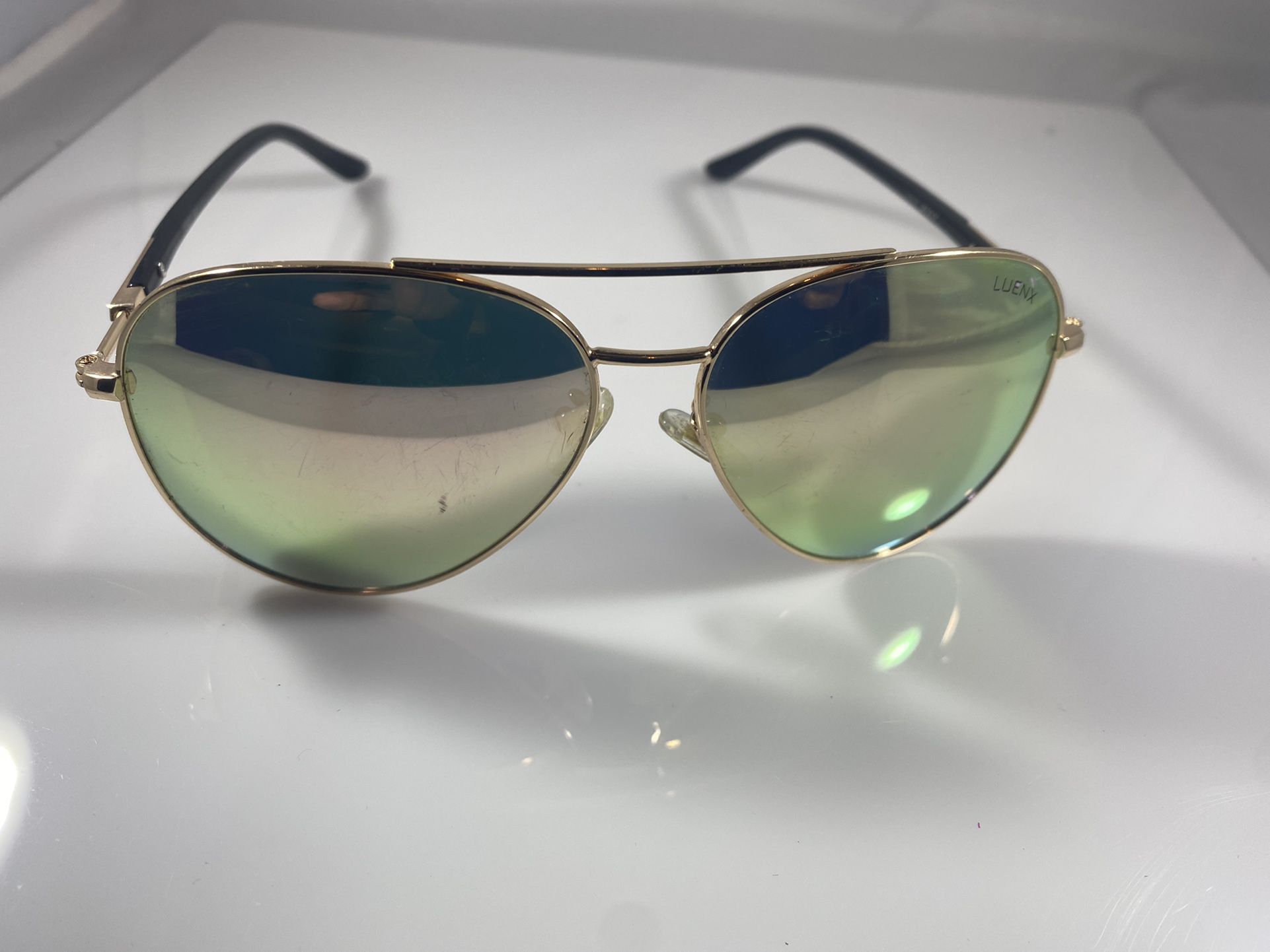 Black And Gold Aviator unisex Luenx sunglasses