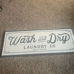 Large Metal Laundry Mat Advertising Sign 40.00