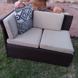 Outdoor Wicker Patio Bench