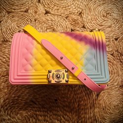 New “Jelly” Rainbow Crossbody Purse