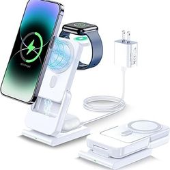3-in-1 Wireless Charging Station - Portable and Fast Charging

