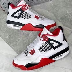 Jordan 4 Retro Red And White. Size 11