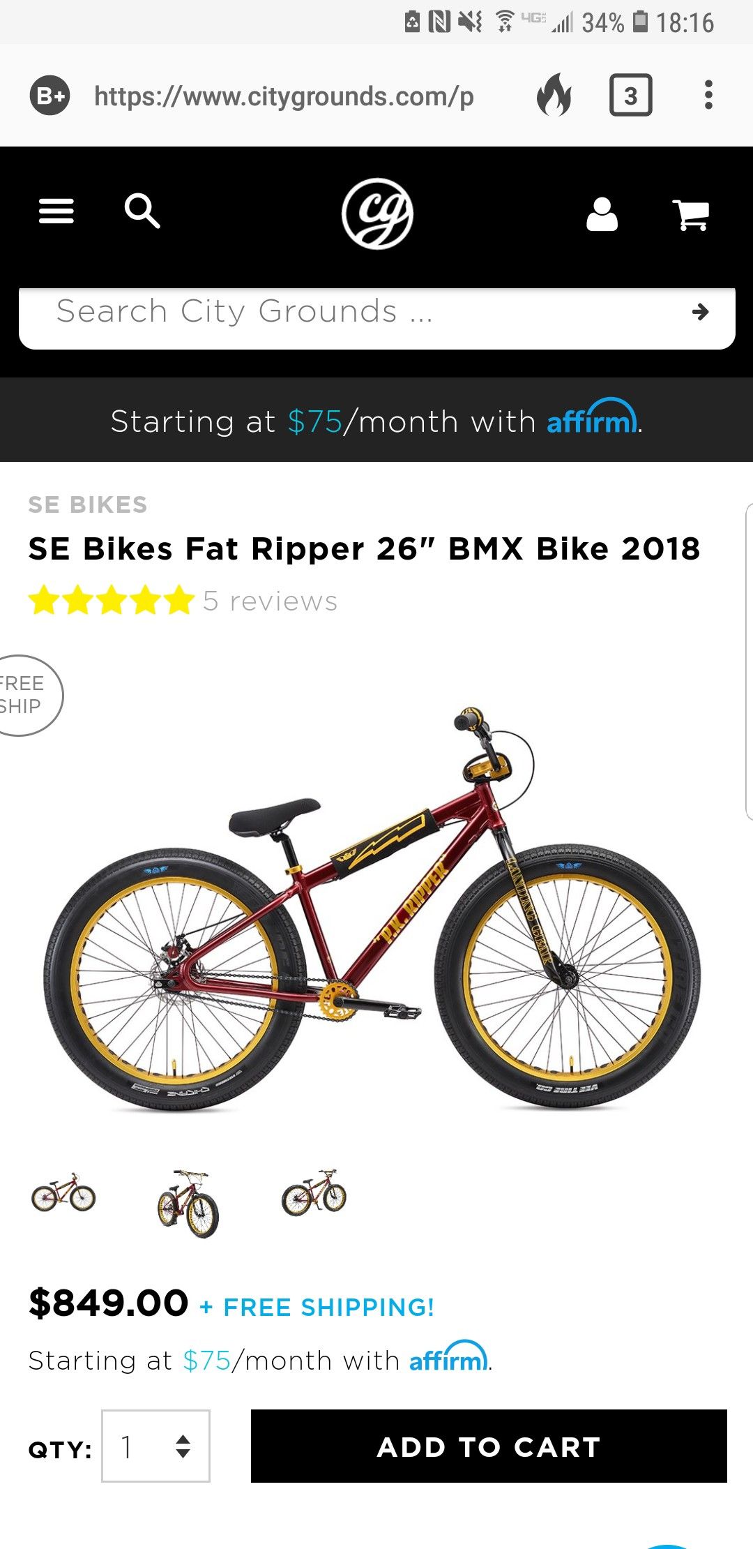 SE Bikes Fat Ripper 26" BMX Bike 2018