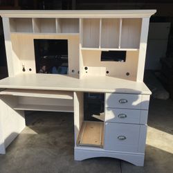 Traditional Wooden Office Desk and Matching Dresser Set