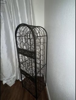 Metal lockable wine stand.
