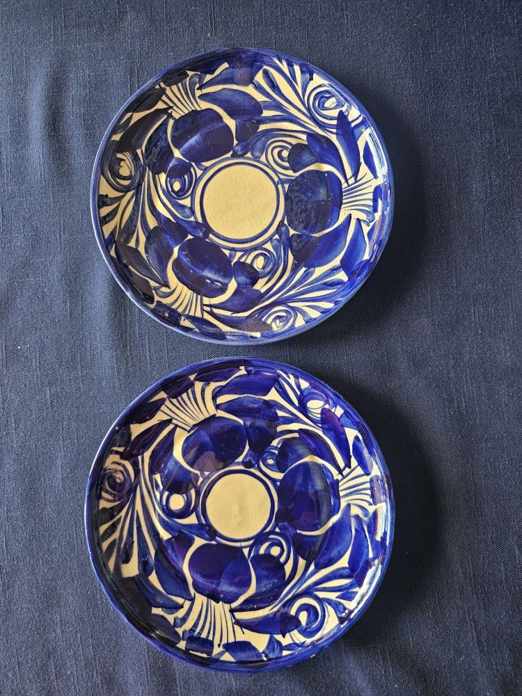 Talavera Style Hand Painted Mexican (2) Plates