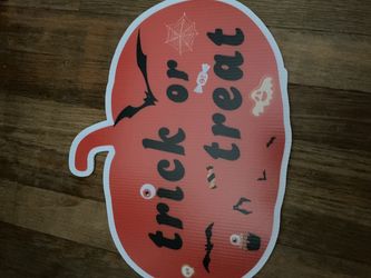 Trick or Treat Halloween Pumpkin Sign