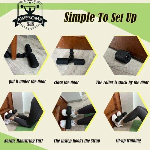 Brand New Adjustable Door Sit Up Bar for Abs Workout and Assisted Crunches Foot Holder Bar W/ Padded Gym Home Portable Fitness Equipment