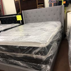 NEW Queen Size Bed With Mattress and Boxspring Included 