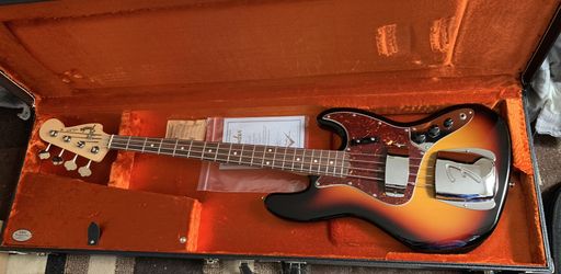 64 Fender Jazz bass custom shop 3 tone sunburst Closet Classic.!