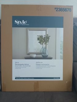 Style Selections 26-in Rectangular Wall Mirror Silver