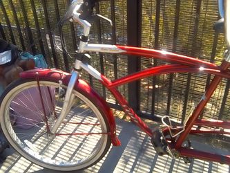 Retro Tandem Cruiser Bicycle Red