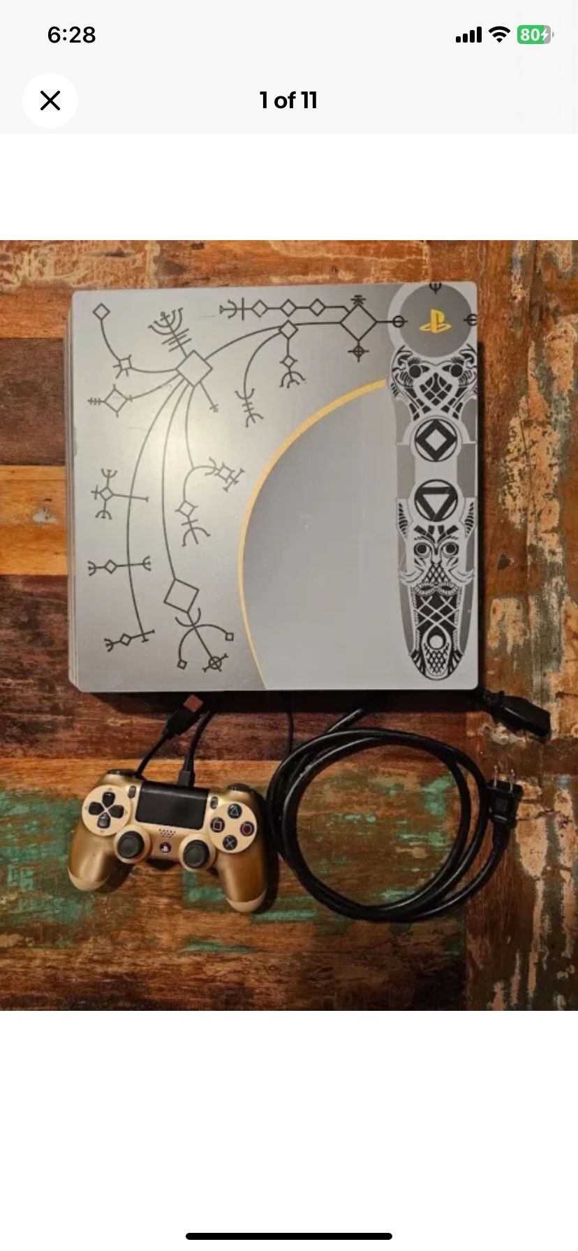 PS4 God Of War Console W Game And Controllers