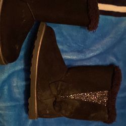 Girls Black Winter Boots Size 1 