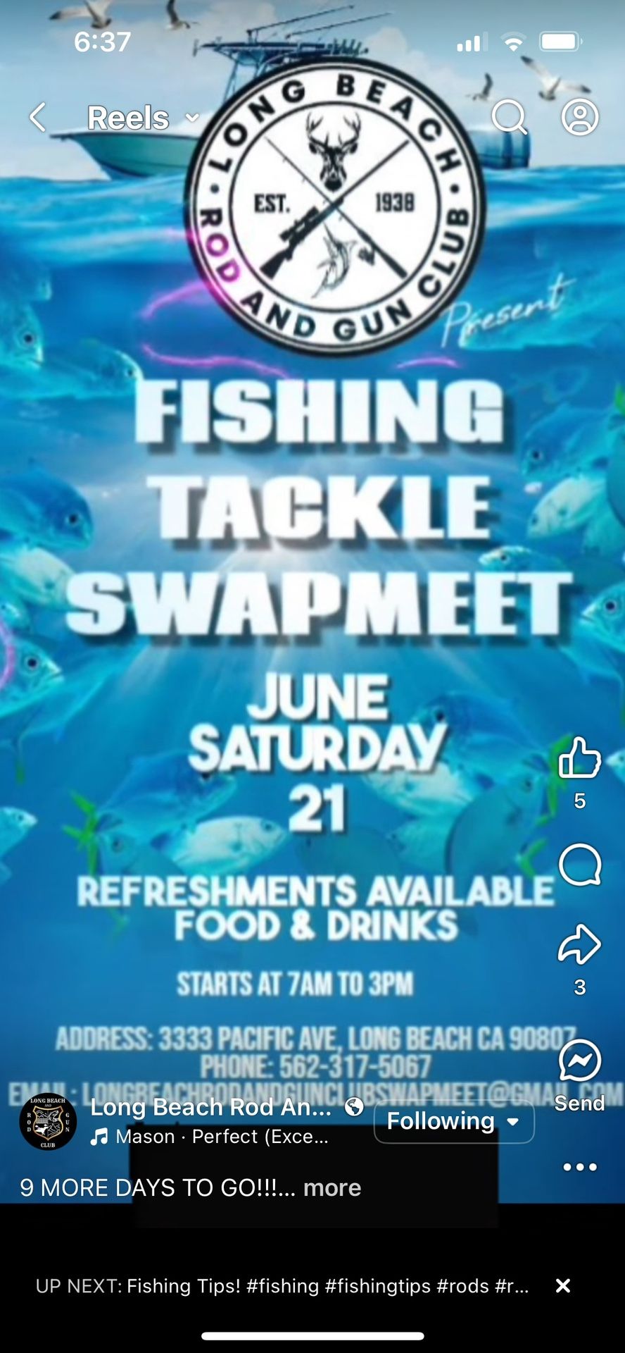 Tungsten Jigs Fishing Rod, Reel ,Tackle Sale Long Beach Saturday 6–21